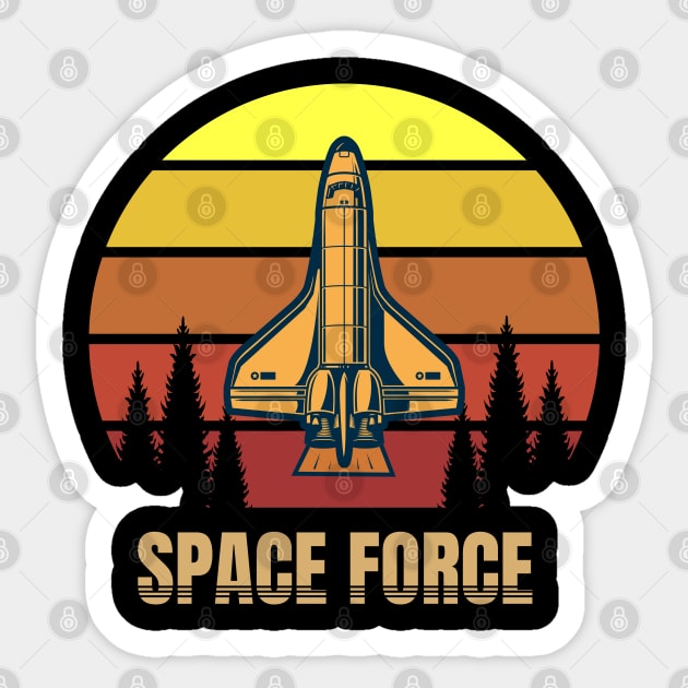 Space Force Retro Sticker by Suva